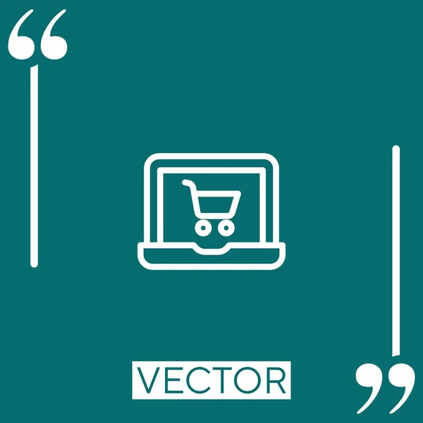 Online Shop Vektor Symbol Lineares Symbol Editierbare Strichlinie — Stockvektor