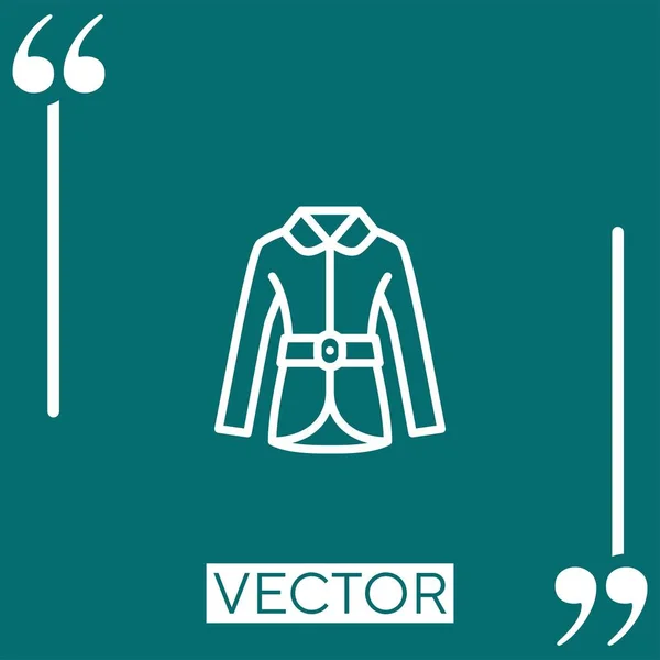 Coat Vector Icon Icono Lineal Línea Carrera Editable — Vector de stock