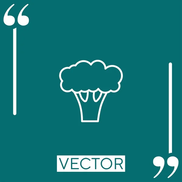 Icono Vector Brócoli Icono Lineal Línea Carrera Editable — Vector de stock