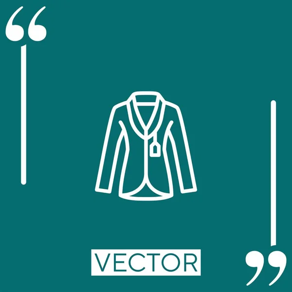 Coat Vector Icon Icono Lineal Línea Carrera Editable — Vector de stock