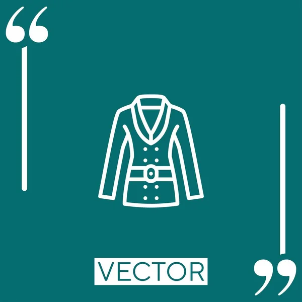 Coat Vector Icon Linear Icon Editable Stroke Line — Stock Vector
