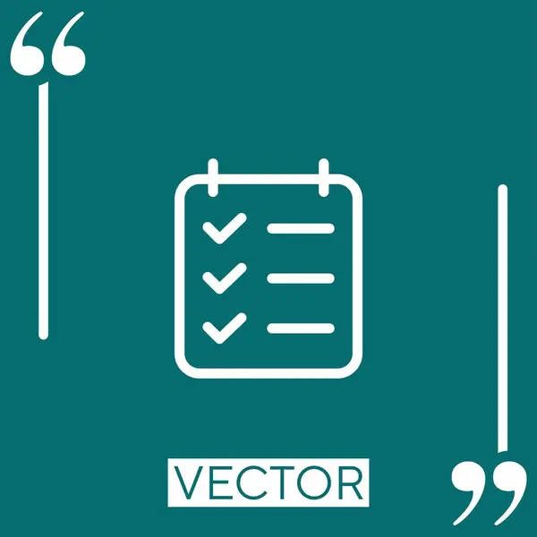 Lista Ícone Vetorial Ícone Linear Linha Curso Editável — Vetor de Stock