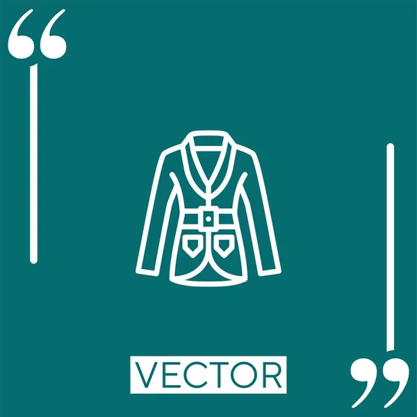 Coat Vector Icon Icono Lineal Línea Carrera Editable — Vector de stock