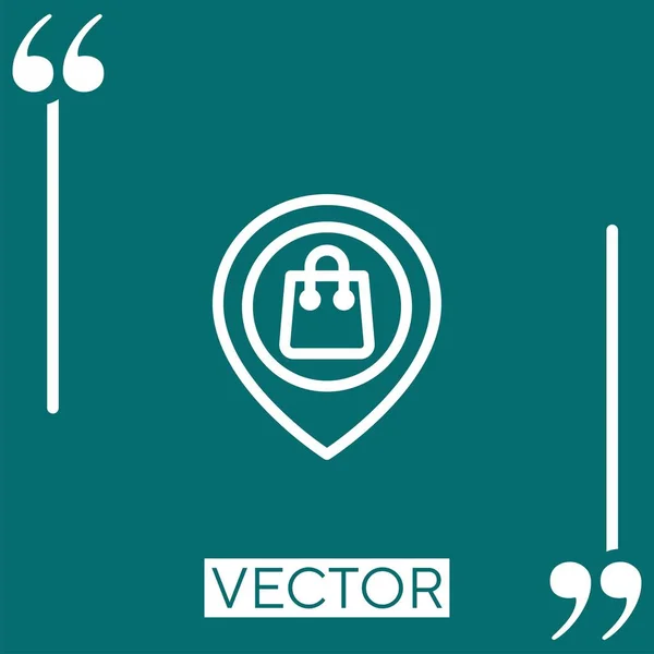 Pin Vector Icono Icono Lineal Línea Carrera Editable — Vector de stock