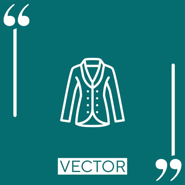 Coat Vector Icon Icono Lineal Línea Carrera Editable — Vector de stock