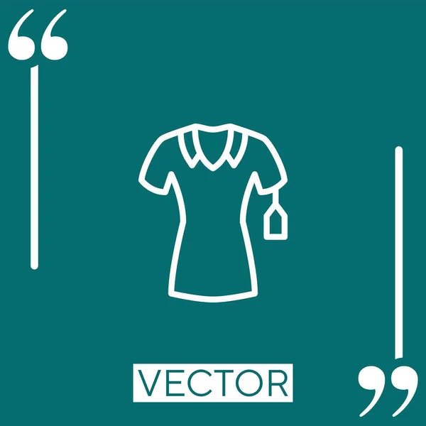 Ícone Vetor Camisa Ícone Linear Linha Curso Editável — Vetor de Stock