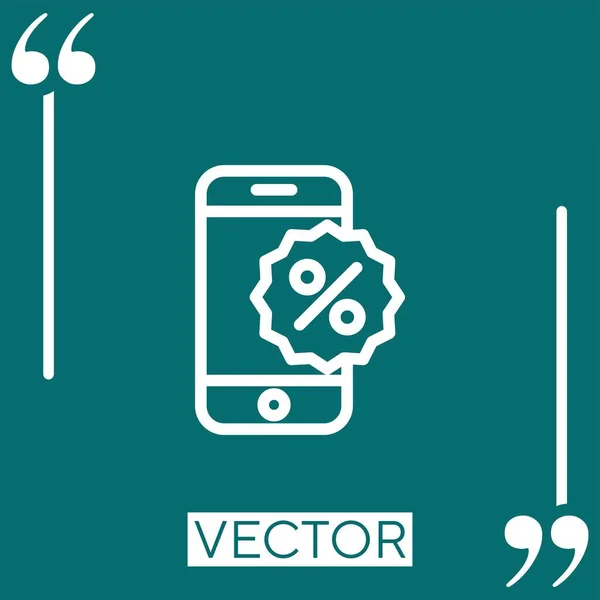 Smartphone Vektor Symbol Lineares Symbol Editierbare Strichlinie — Stockvektor