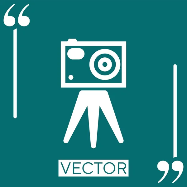 Ícone Vetor Foto Ícone Linear Linha Curso Editável — Vetor de Stock