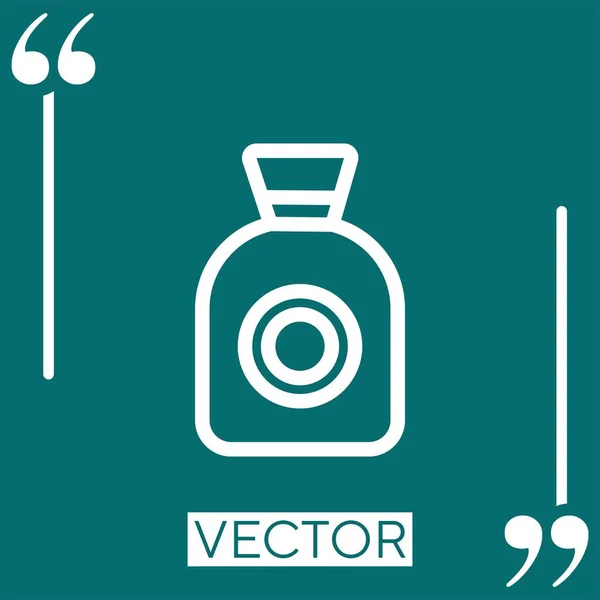 Dinheiro Saco Vetor Ícone Ícone Linear Linha Curso Editável — Vetor de Stock