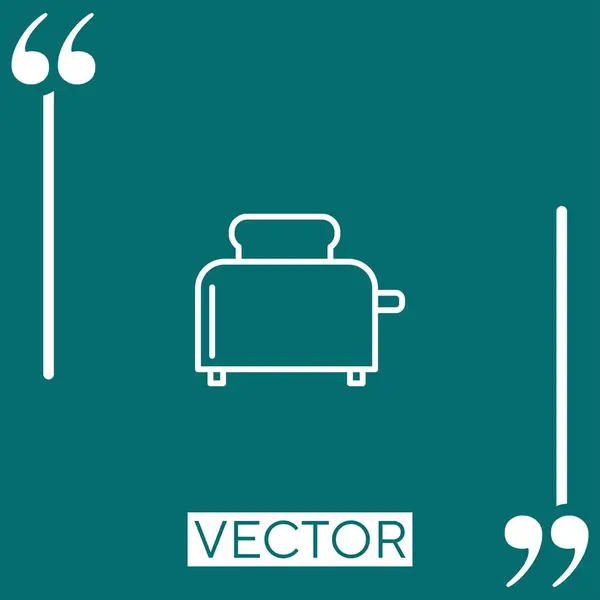 Toaster Mit Brotscheiben Vektorsymbol Lineares Symbol Editierbare Strichlinie — Stockvektor