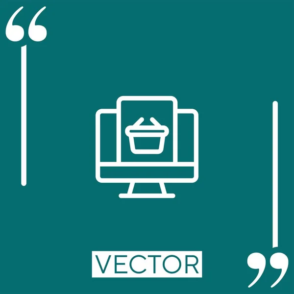 Ícone Vetorial Loja Line Ícone Linear Linha Curso Editável — Vetor de Stock