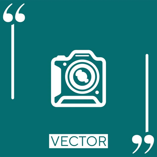 Icono Vector Cámara Icono Lineal Línea Carrera Editable — Vector de stock