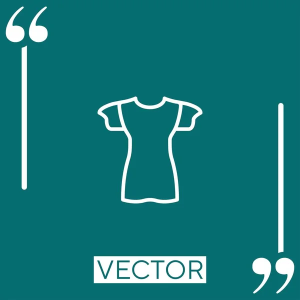 Ícone Vetor Camisa Ícone Linear Linha Curso Editável — Vetor de Stock