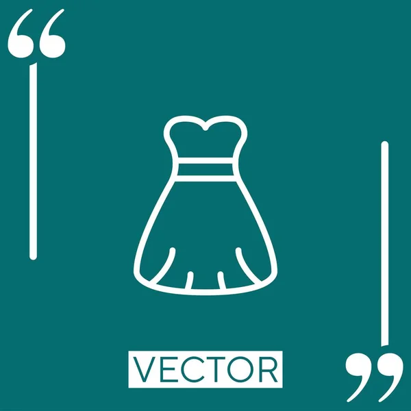 Ícone Vestido Vetor Ícone Linear Linha Curso Editável — Vetor de Stock