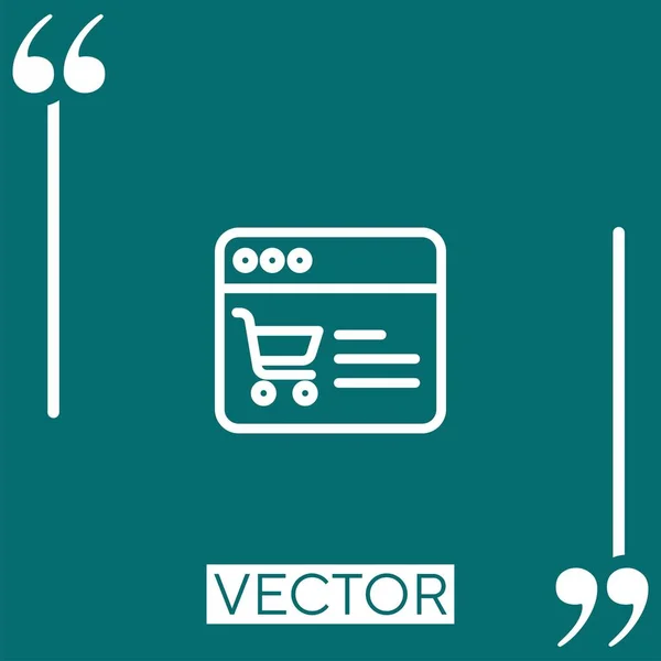 Online Shop Vektor Symbol Lineares Symbol Editierbare Strichlinie — Stockvektor