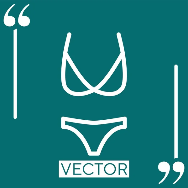 Bikini Vektor Symbol Lineares Symbol Editierbare Strichlinie — Stockvektor