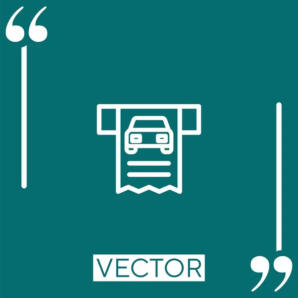 Estacionamiento Ticket Vector Icono Icono Lineal Línea Carrera Editable — Archivo Imágenes Vectoriales