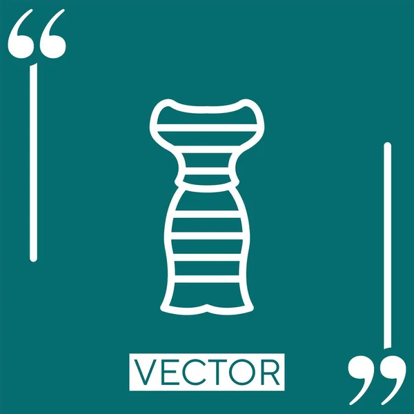 Vestido Icono Vector Icono Lineal Línea Carrera Editable — Vector de stock