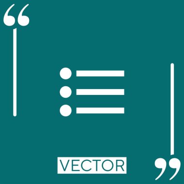 Doğrusal vektör simgesini listele. Düzenlenebilir vuruş çizgisi