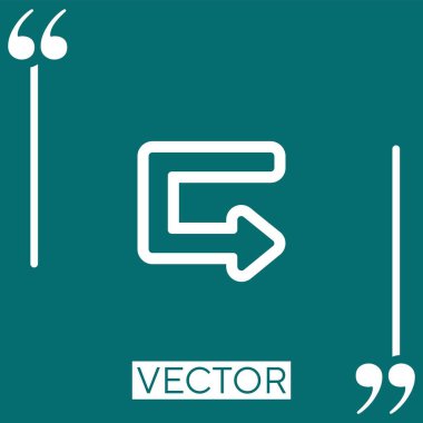 Kırık ok çizilmiş açı vektör simgesi doğrusal simgesi. Düzenlenebilir vuruş çizgisi