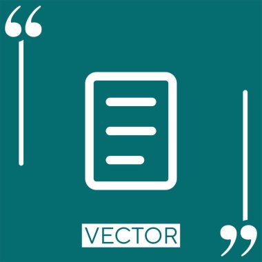 metin satırları vektör simgesi doğrusal simge ile dosya ana hatları. Düzenlenebilir vuruş çizgisi