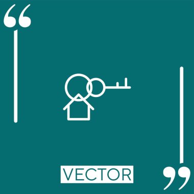 ev anahtarı vektör simgesi doğrusal simgesi. Düzenlenebilir vuruş çizgisi