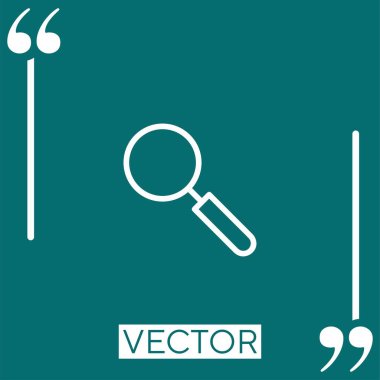 Büyütme cam vektör simgesi doğrusal simgesi. Düzenlenebilir vuruş çizgisi