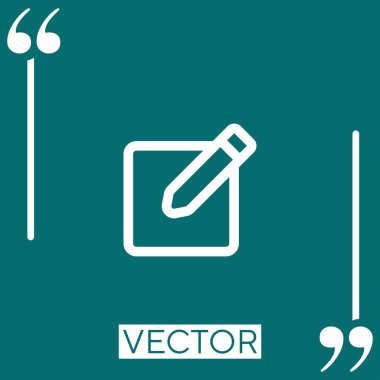 Kalem vektörü simgesi doğrusal simgeyle çizilmiş kare tuşuna dikkat edin. Düzenlenebilir vuruş çizgisi