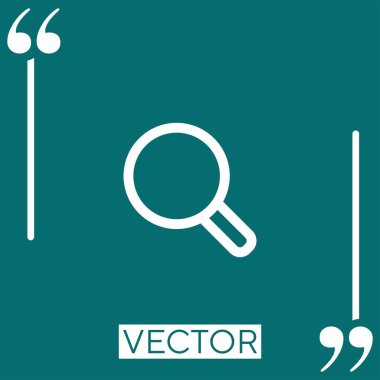 Arama büyüteci ana hatları vektör simgesi doğrusal simgesi. Düzenlenebilir vuruş çizgisi