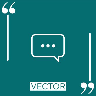 Üç nokta konuşma kabarcığı vektör doğrusal simgesi. Düzenlenebilir vuruş çizgisi