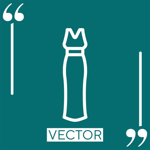 Vestido Icono Vector Icono Lineal Línea Carrera Editable — Vector de stock