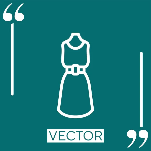 Ícone Vestido Vetor Ícone Linear Linha Curso Editável — Vetor de Stock