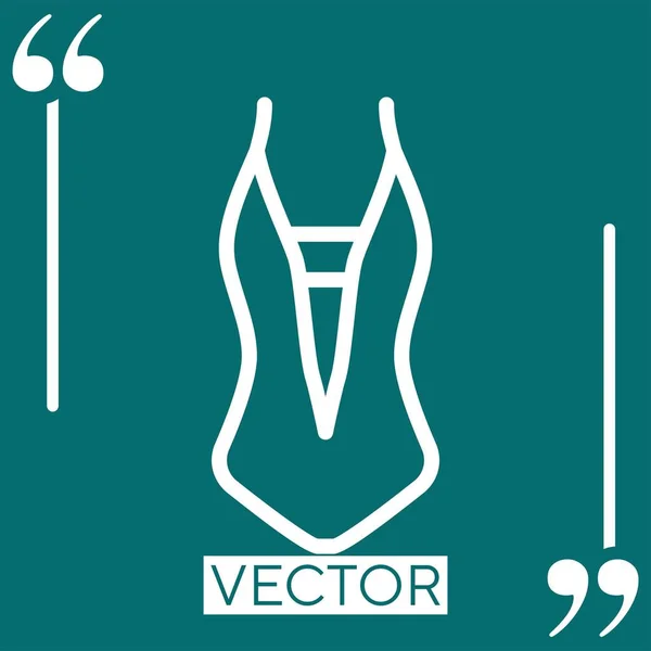 Badeanzug Vektor Symbol Lineares Symbol Editierbare Strichlinie — Stockvektor