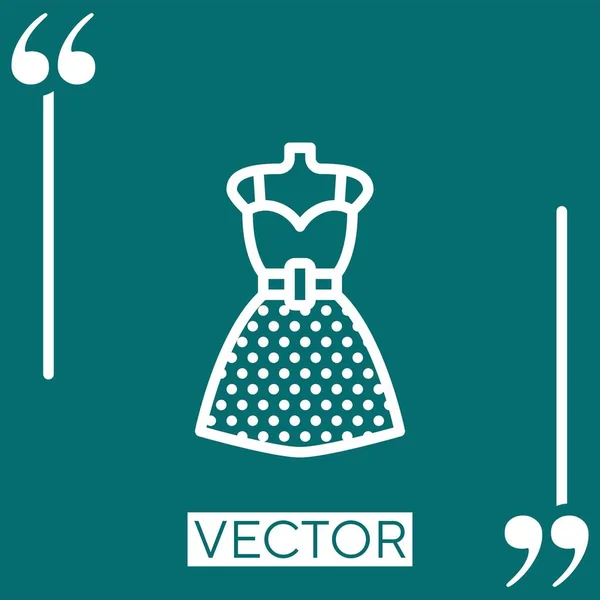 Vestido Icono Vector Icono Lineal Línea Carrera Editable — Vector de stock