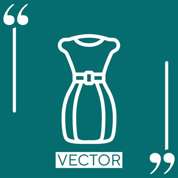 Ícone Vestido Vetor Ícone Linear Linha Curso Editável — Vetor de Stock