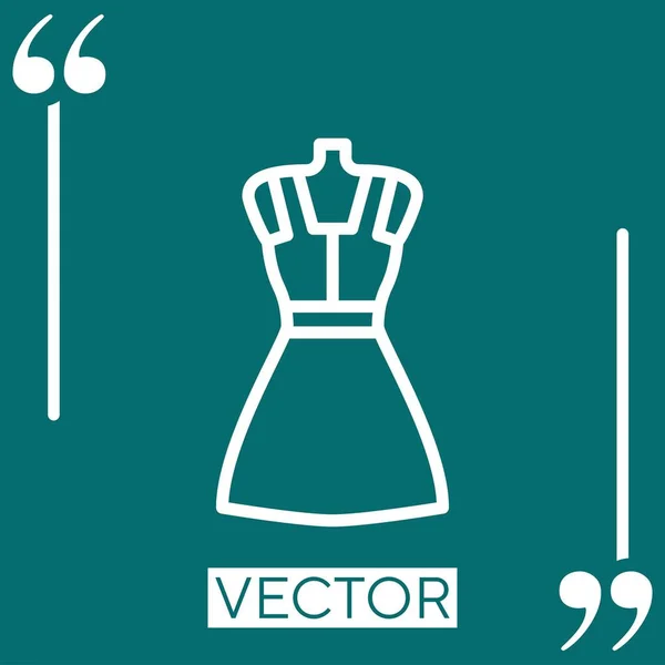 Ícone Vestido Vetor Ícone Linear Linha Curso Editável — Vetor de Stock