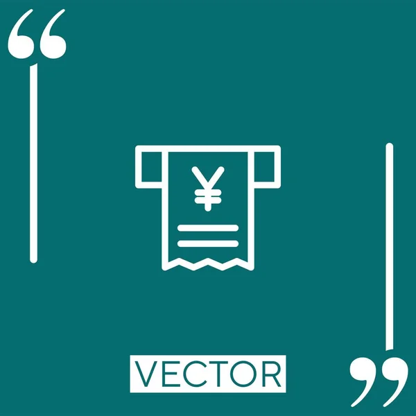 Icono Del Vector Factura Icono Lineal Línea Carrera Editable — Vector de stock