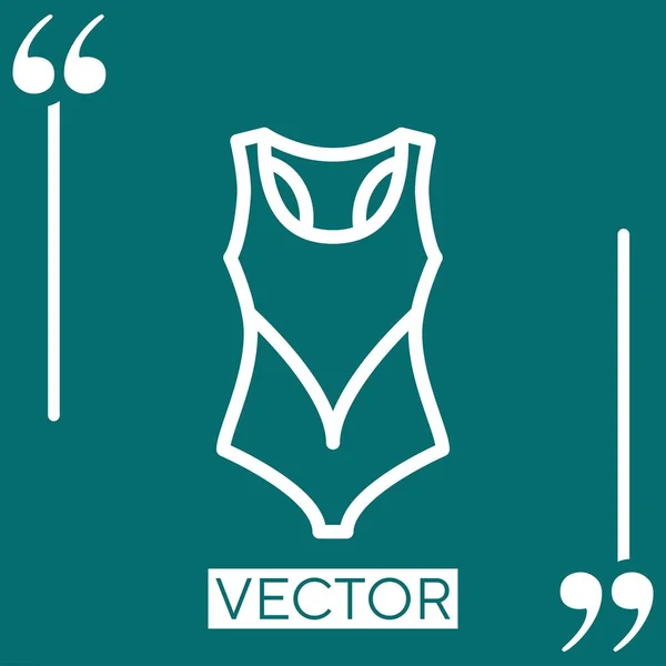 Traje Baño Icono Vector Icono Lineal Línea Carrera Editable — Archivo Imágenes Vectoriales