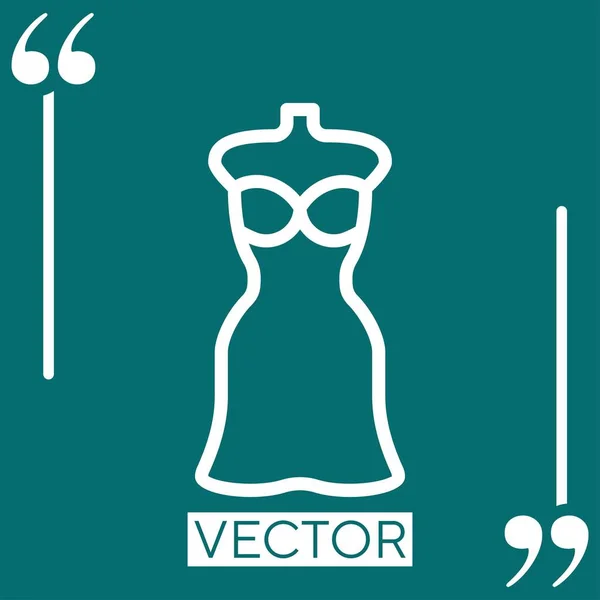 Vestido Icono Vector Icono Lineal Línea Carrera Editable — Archivo Imágenes Vectoriales