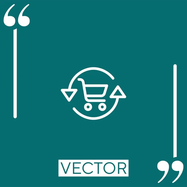 Vektor Symbol Lineares Symbol Editierbare Strichlinie — Stockvektor
