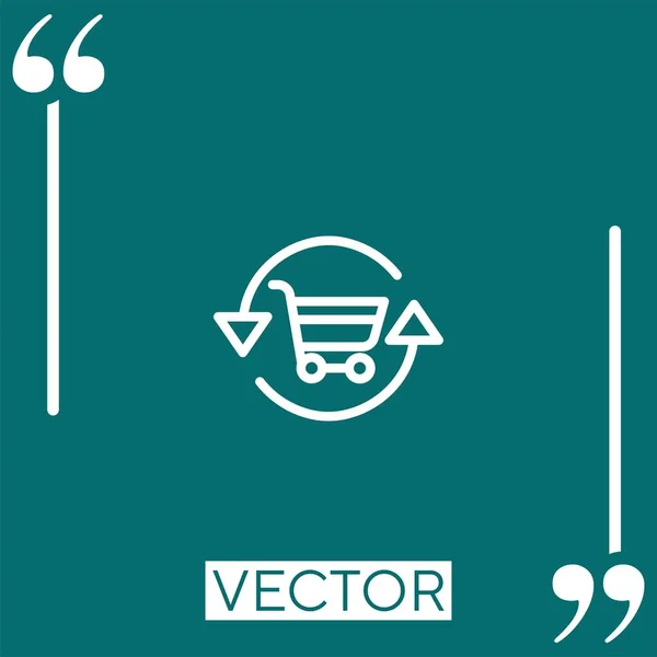 Shopping Cart Vector Icon Linear Icon Editable Stroke Line — Stock Vector