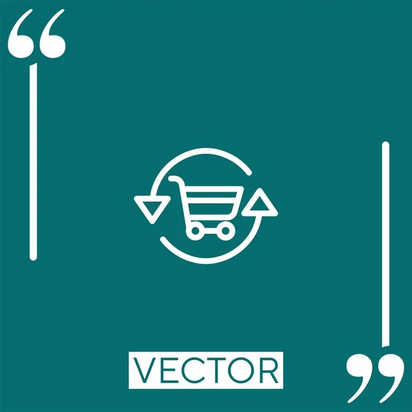 Carro Compra Icono Vector Icono Lineal Línea Carrera Editable — Archivo Imágenes Vectoriales