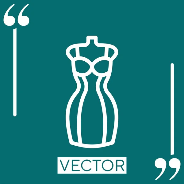 Dress Vector Icon Linear Icon Editable Stroke Line — Stock Vector