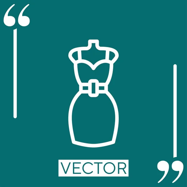 Vestido Icono Vector Icono Lineal Línea Carrera Editable — Vector de stock