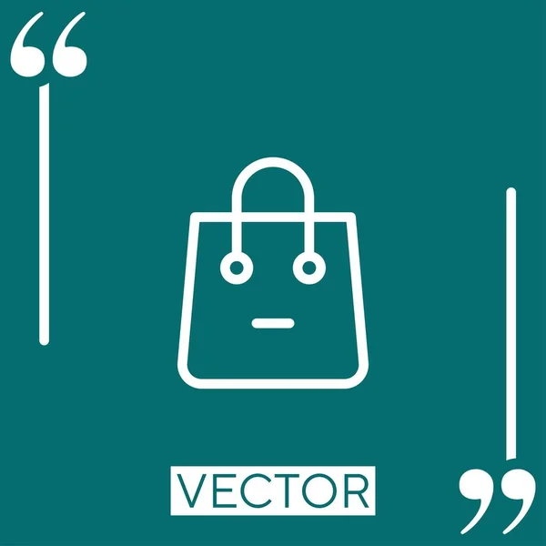 Einkaufstasche Vektor Symbol Lineares Symbol Editierbare Strichlinie — Stockvektor