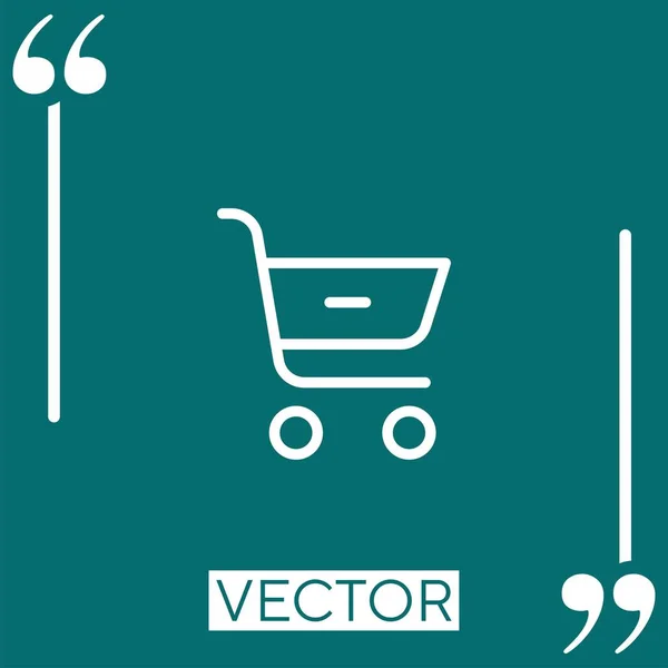 Carrinho Compras Ícone Vetor Ícone Linear Linha Curso Editável — Vetor de Stock