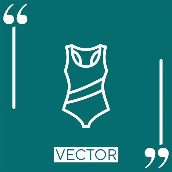 Badeanzug Vektor Symbol Lineares Symbol Editierbare Strichlinie — Stockvektor