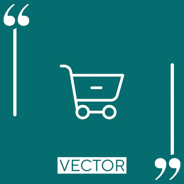 Carro Compra Icono Vector Icono Lineal Línea Carrera Editable — Vector de stock