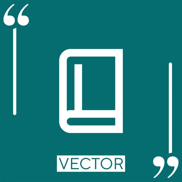 Libro Vector Icono Icono Lineal Línea Carrera Editable — Vector de stock