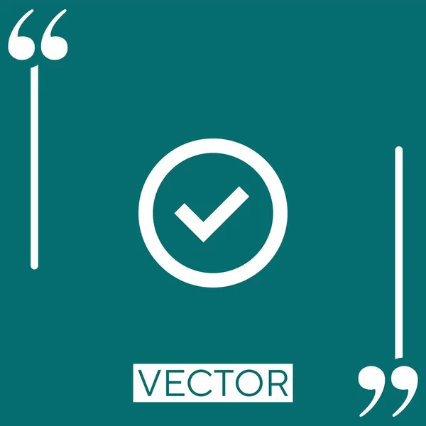 Check Vector Icon Icono Lineal Línea Carrera Editable — Vector de stock